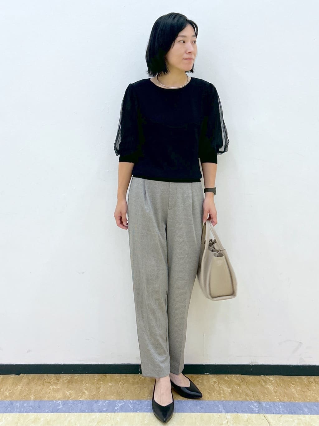 su.さんの「index｜《5色展開》マジョリカプリーツスリーブニット【洗濯機洗い可】」を使ったコーディネート