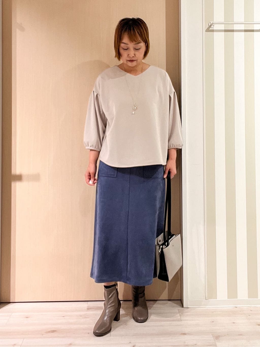 ぷくりんさんの「SHOO･LA･RUE｜【S-LL】オンとオフどちらにも使える 軽量なノーカラーブルゾン」を使ったコーディネート