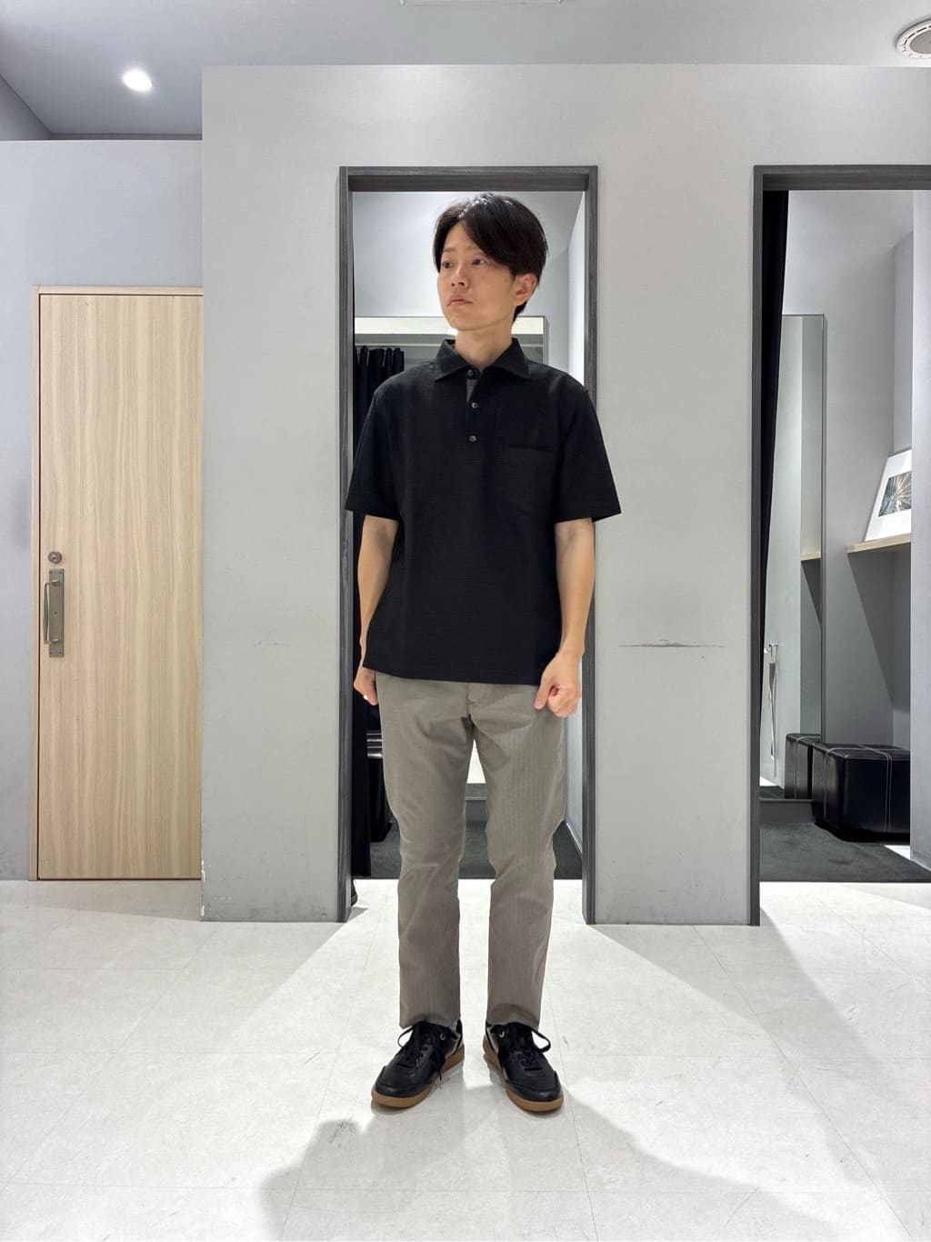 わいずみさんの「TAKEO KIKUCHI｜【抗菌防臭／9色5サイズ展開】ハニカムメランジ ポロシャツ」を使ったコーディネート