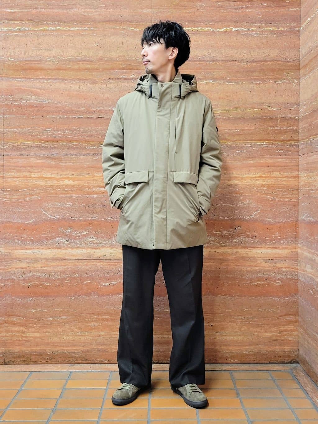 piroyaさんの「TAKEO KIKUCHI｜【None Of Stress】ストレッチ ダウンブルゾン」を使ったコーディネート