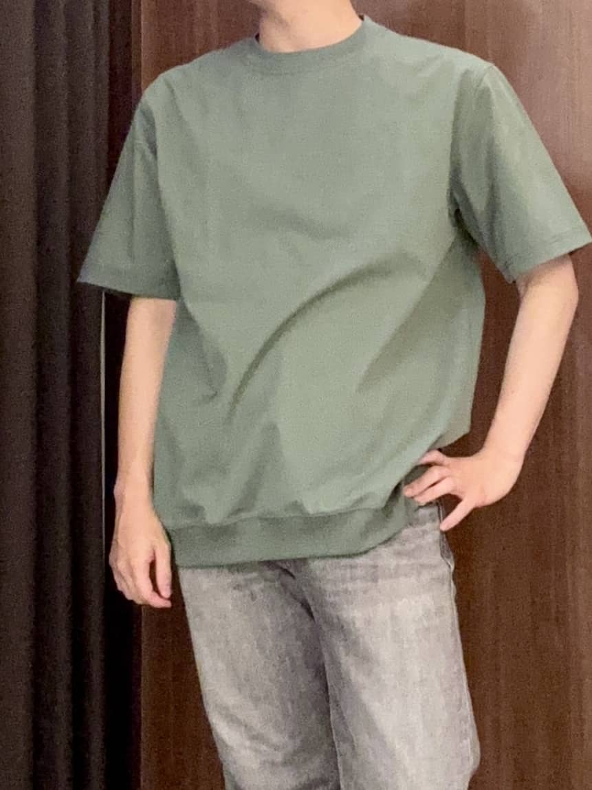 中村さんの「TAKEO KIKUCHI｜【抗菌防臭／5サイズ展開】ハイゲージポンチ Tシャツ」を使ったコーディネート