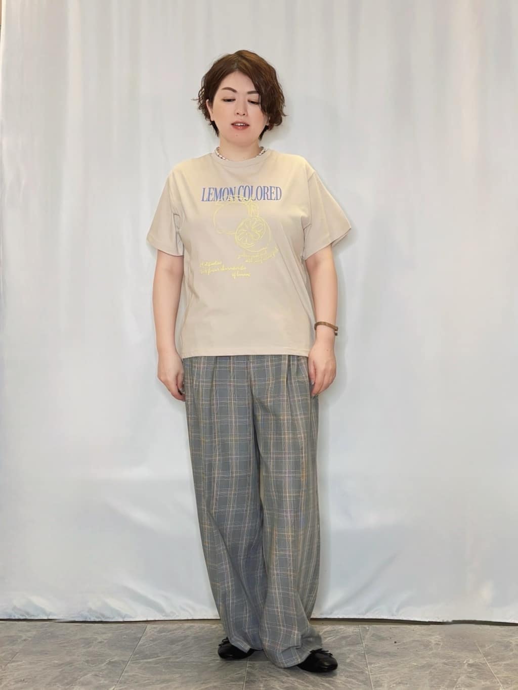 たみさんの「SHOO･LA･RUE｜【洗える/S-LL/5分袖】1枚でも羽織としても。さらさらドレープシャツ」を使ったコーディネート