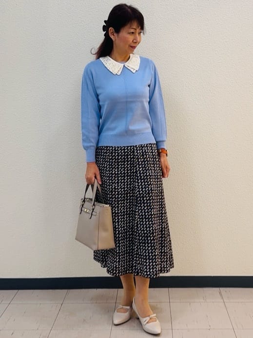 ⭐︎Eimi⭐︎さんの「Reflect｜【選べる6色／長く着られる◎】ボートネックニット」を使ったコーディネート