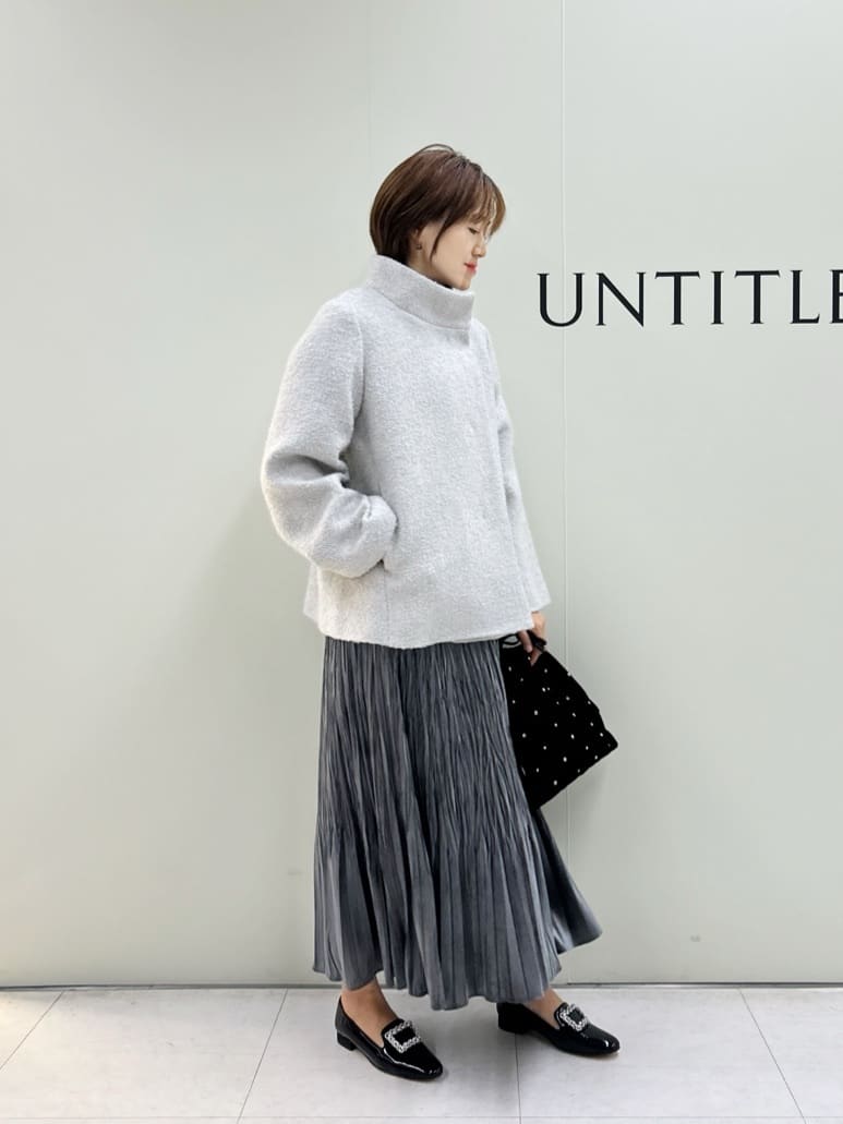 Mikiさんの「UNTITLED｜【エレガント／ミディアウター】ミックスヘリンボンコート」を使ったコーディネート