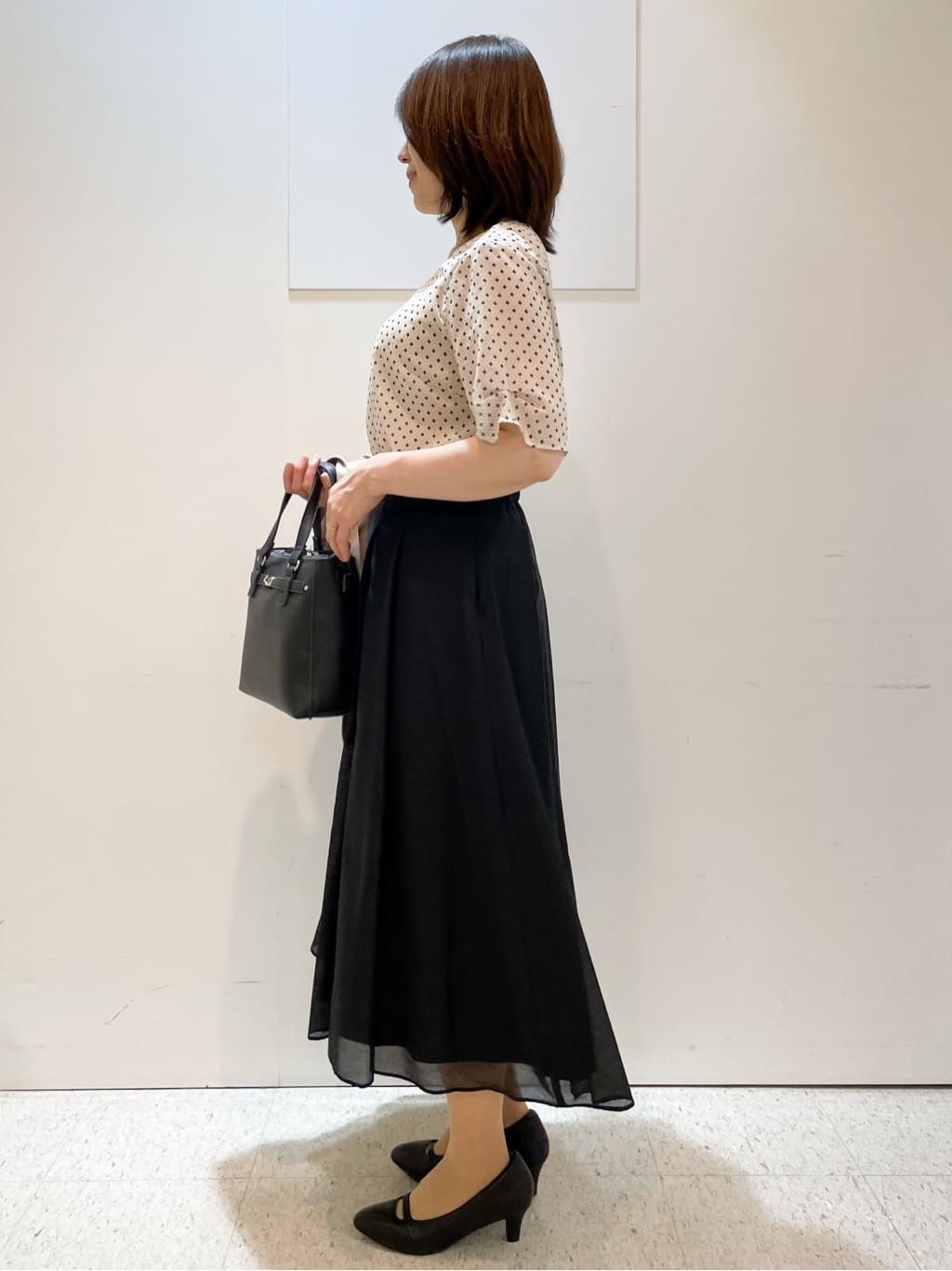 めいさんの「Reflect｜【マシンウォッシュ可／セットアップ可】コツキ柄プリントブラウス」を使ったコーディネート