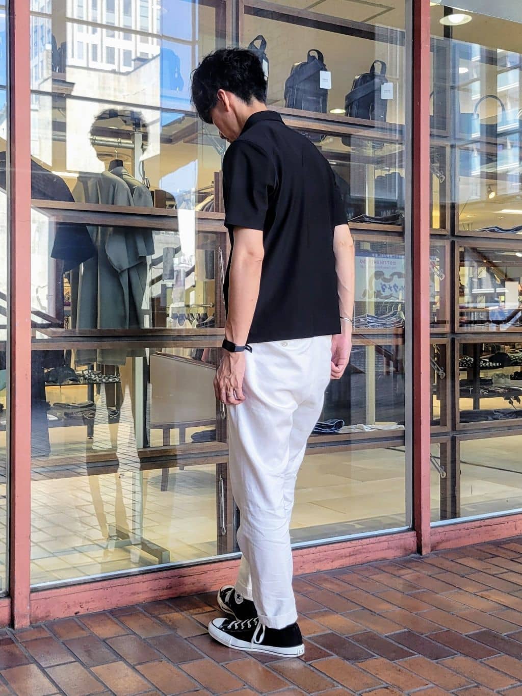 piroyaさんの「TAKEO KIKUCHI｜【COOL CITY WEAR】エアートール ポロシャツ /接触冷感・通気性」を使ったコーディネート