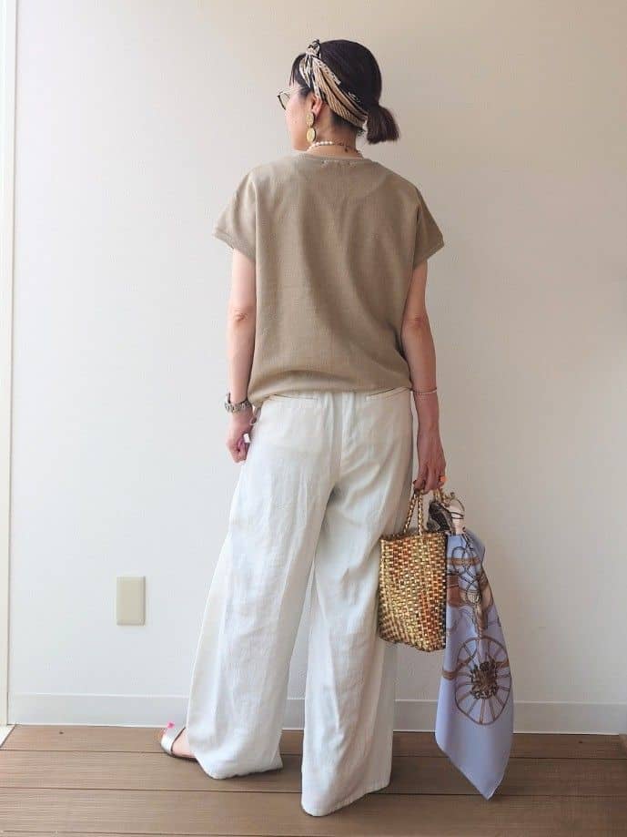 MUTSUKOさんの「UNTITLED｜メタリックメッシュトート」を使ったコーディネート