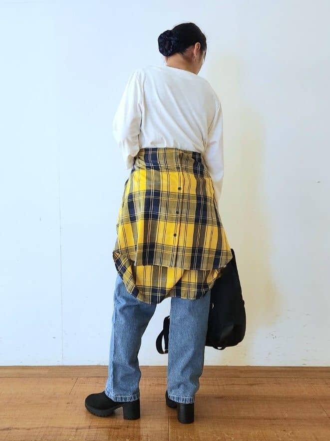 くまさんの「SHOO･LA･RUE｜【洗濯機可/S-LL】程よい抜け感 大人のチェックシャツ」を使ったコーディネート