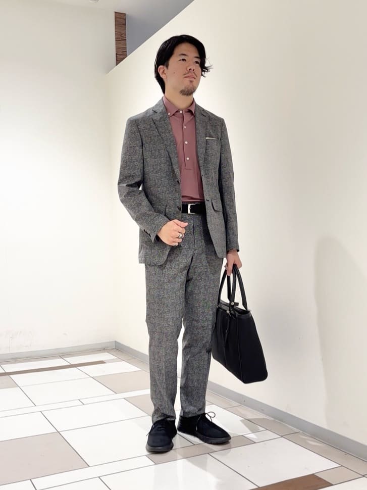 及川さんの「TAKEO KIKUCHI｜【抗菌防臭】COOL DOTS（R）ドビープリント ジャケット」を使ったコーディネート
