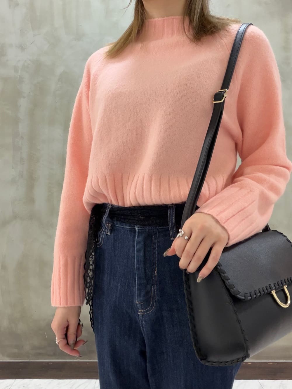maiさんの「grove｜【洗える】バックリブ切替ニット」を使ったコーディネート
