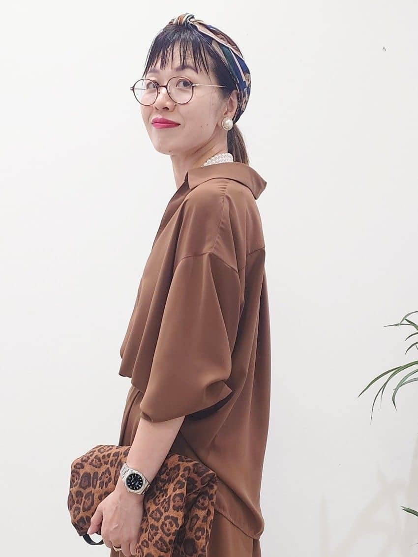 MUTSUKOさんの「UNTITLED｜【セットアップ可/スキッパー/ゆったり】リラクパウダーシャツ」を使ったコーディネート