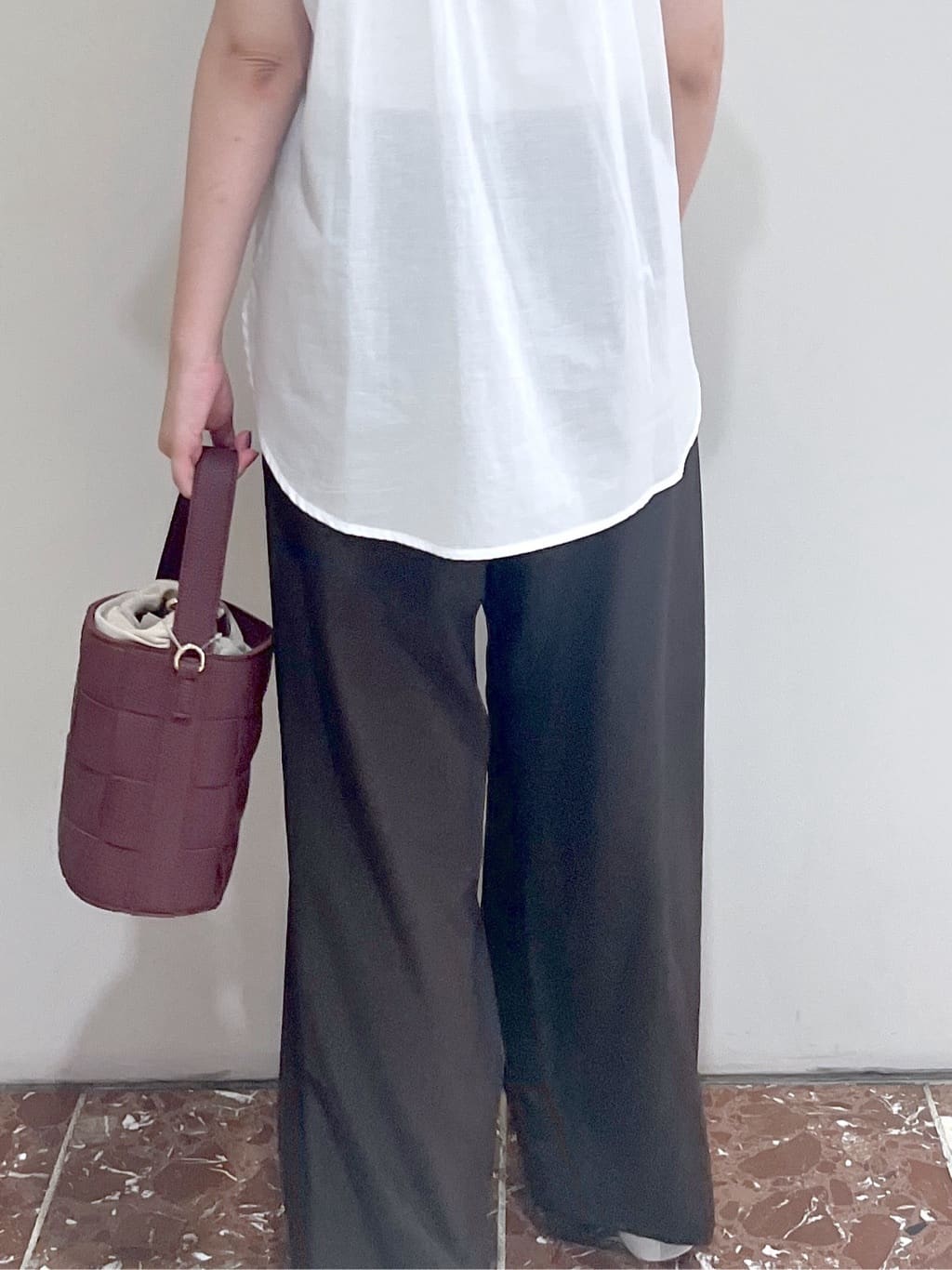 Makinoさんの「Dessin｜【洗える】スタンドカラーフリルブラウス」を使ったコーディネート