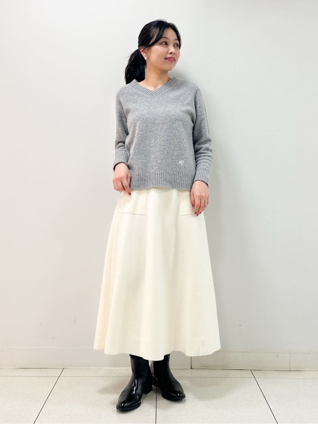 Kaiさんの「Dessin｜ウール混クルーネックコート」を使ったコーディネート