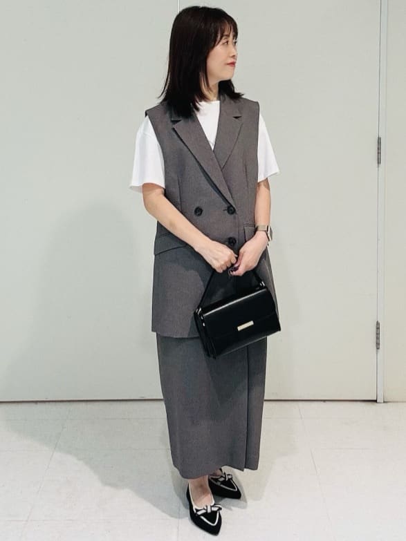 makiさんの「UNTITLED｜【接触冷感／コットン100／洗える／Tシャツ】半袖天竺プルオーバー」を使ったコーディネート
