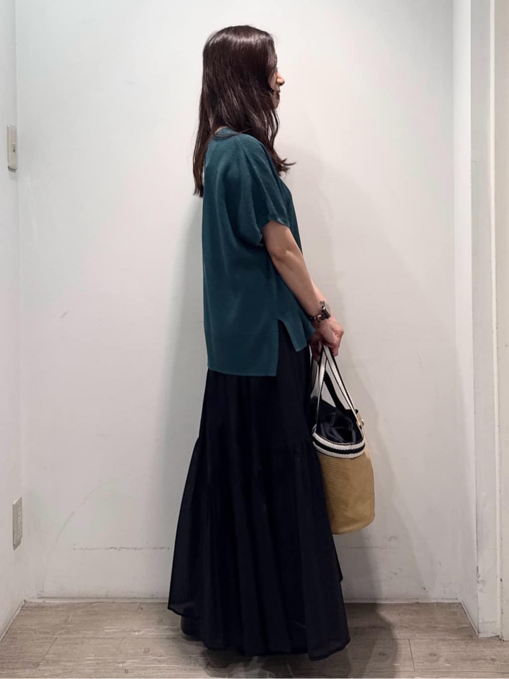yuicciさんの「OPAQUE.CLIP｜《5色展開／S-LLサイズ》リラクシーメッシュニット【洗濯機洗い可】」を使ったコーディネート