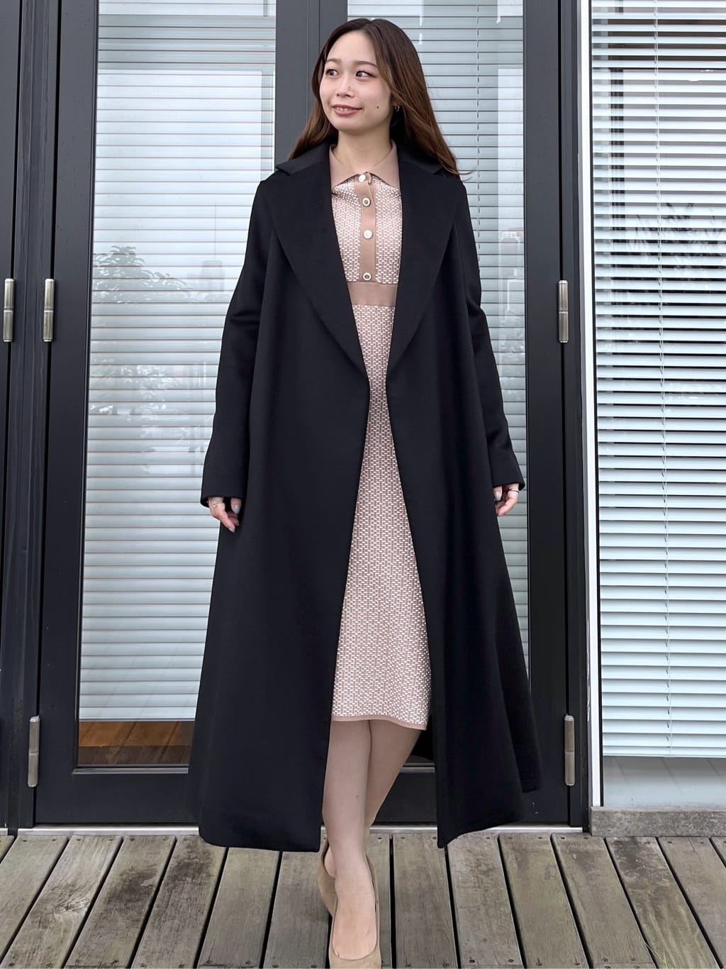 Saekoさんの「COUP DE CHANCE｜【カシミヤ100％／日本製】ロングガウンコート」を使ったコーディネート