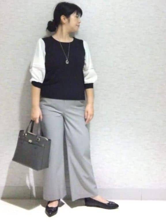 sakoさんの「Reflect｜【WEB先行カラーあり／手洗い可】ジョーゼットスリーブ&times;ニット」を使ったコーディネート