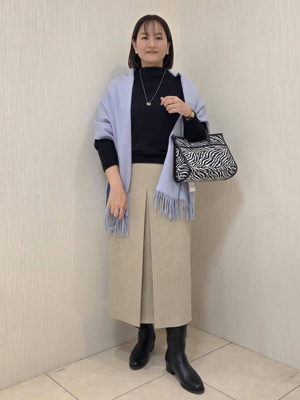 naokoさんの「UNTITLED｜【洗える】スポンディッシュ ボトルネックニット」を使ったコーディネート