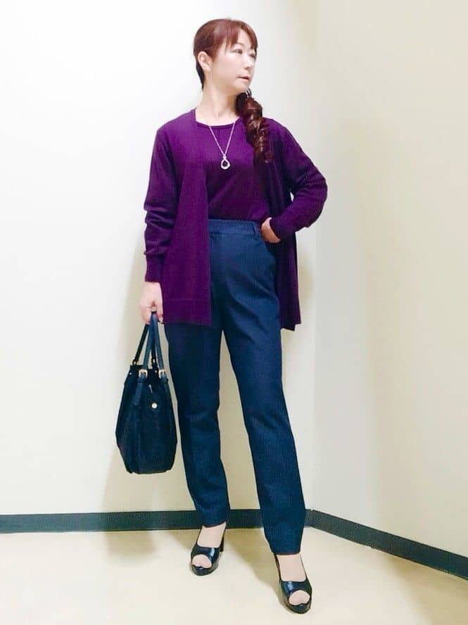 花さんの「Reflect｜【ちくちくしない／アンサンブル可／通勤におすすめ◎】オフボディニット」を使ったコーディネート