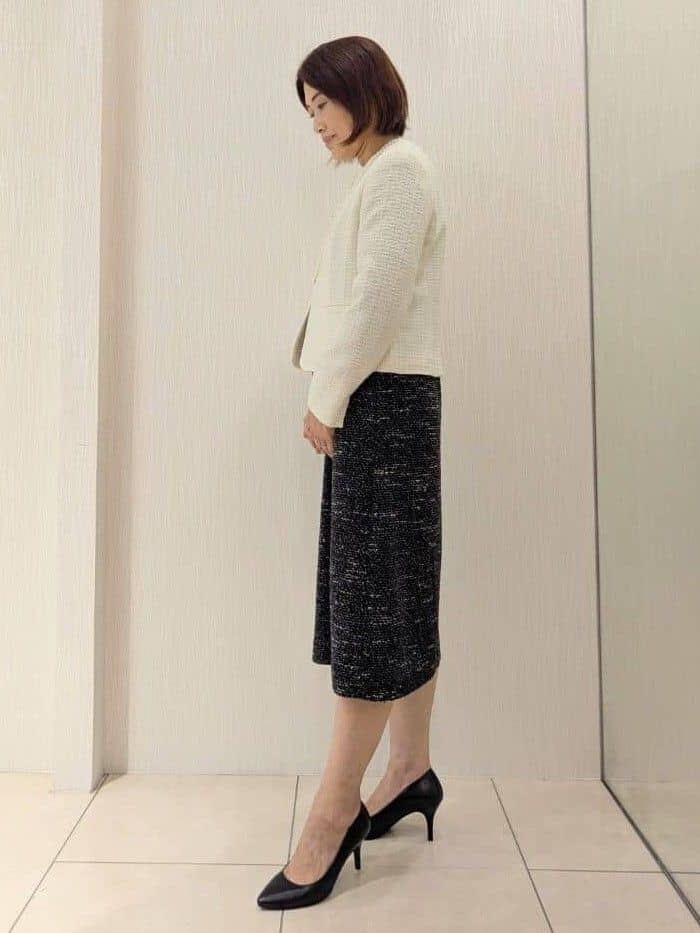 u-macoさんの「UNTITLED｜【セットアップ可/フォーマル】ツイードジャケット」を使ったコーディネート