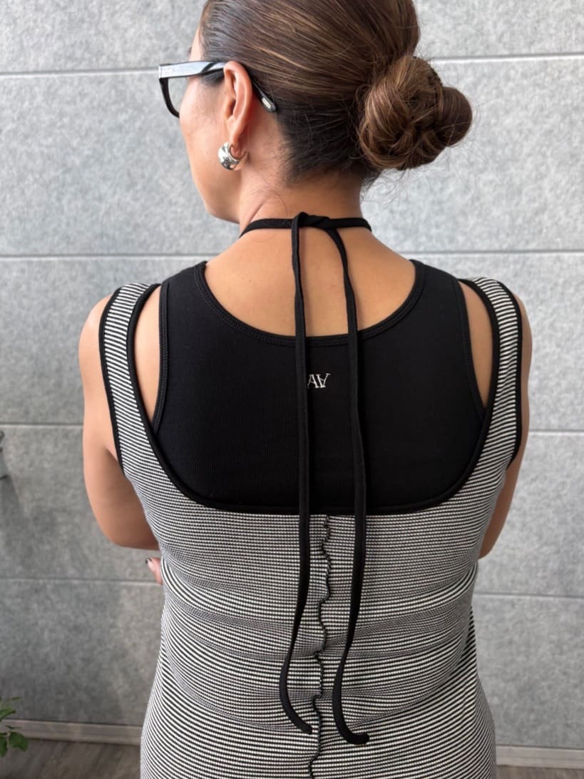 ibuさんの「CODE A｜【Cup-in】chic border jersey dress」を使ったコーディネート