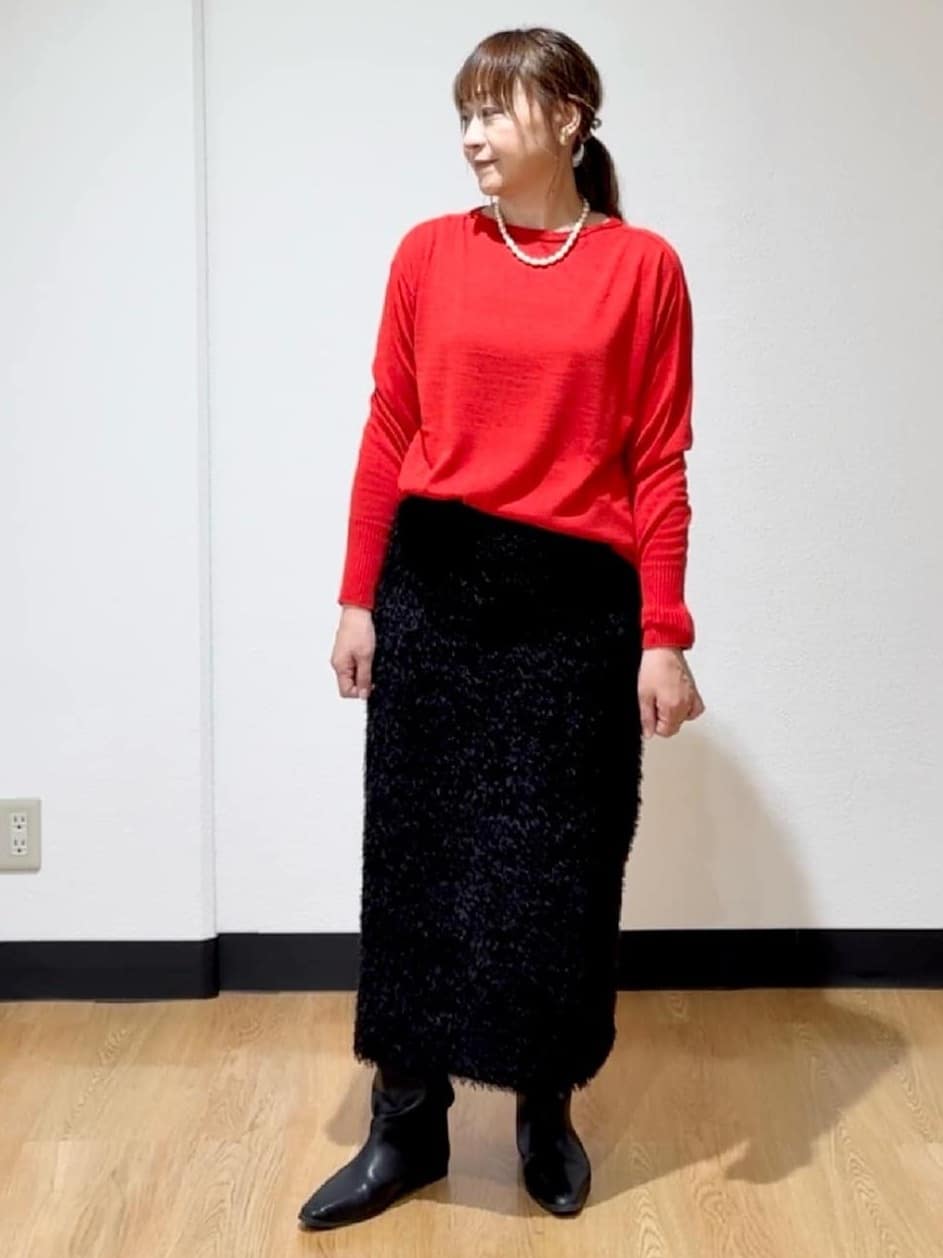 ʏᴜᴋɪᴋᴏさんの「UNTITLED｜【アンサンブル可/洗える】シルクウールカシミヤ ドルマンスリーブニット」を使ったコーディネート
