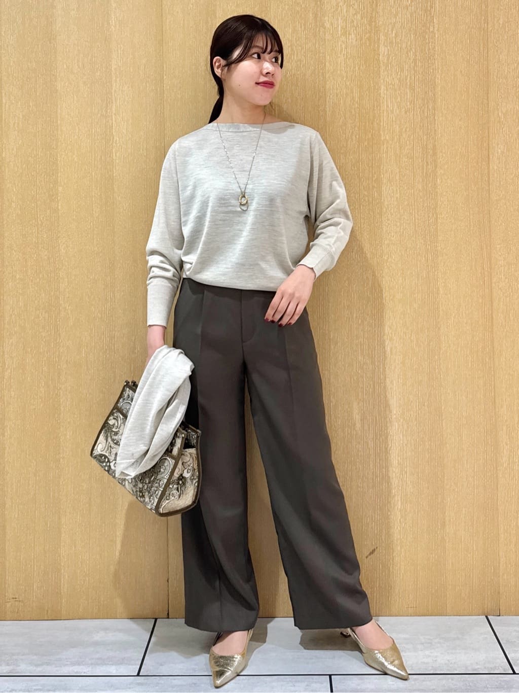 nanaさんの「UNTITLED｜【アンサンブル可/洗える/ボタンなし】シルクウールカシミヤ 着流しカーディガン」を使ったコーディネート