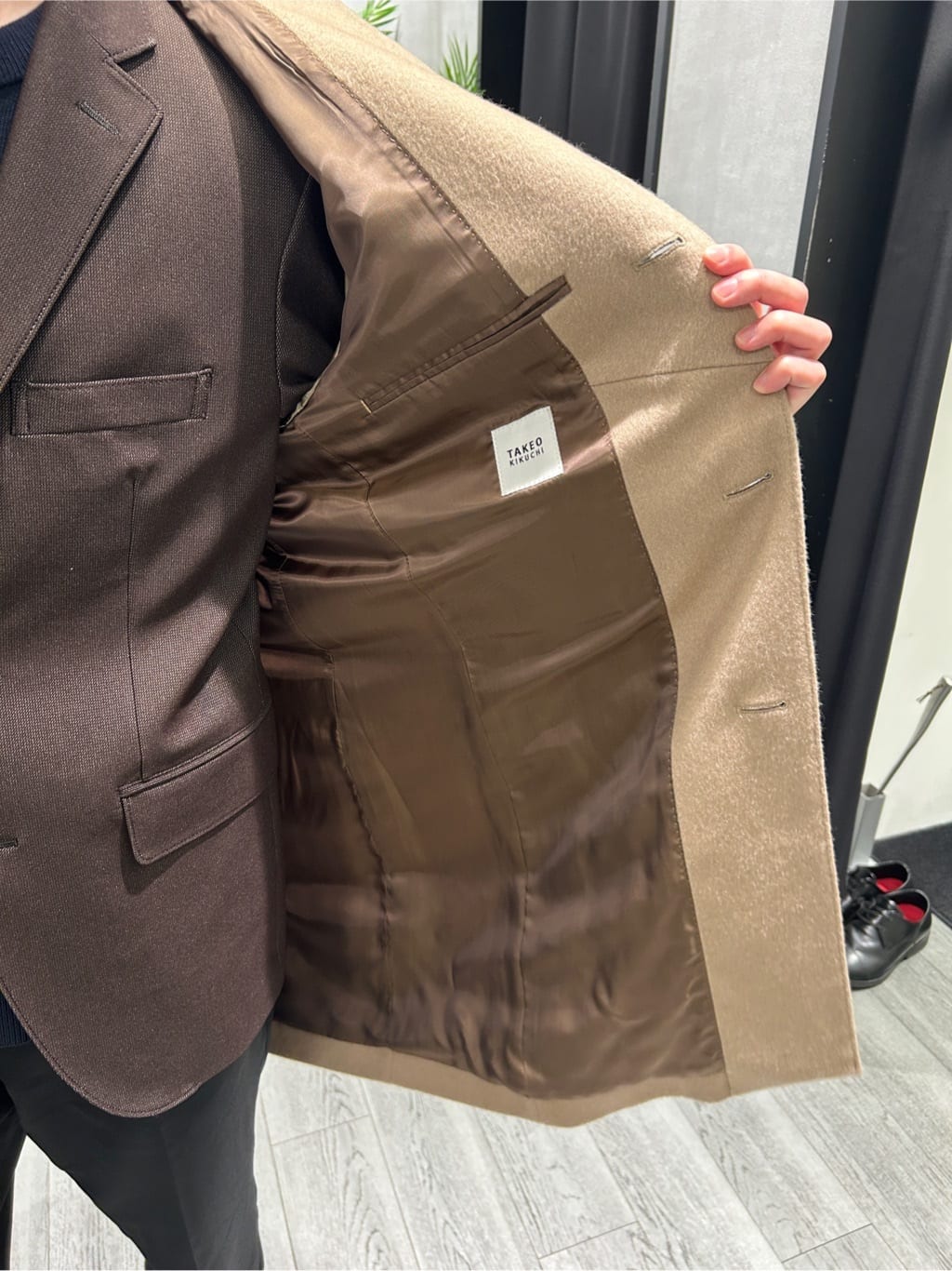 ruiさんの「TAKEO KIKUCHI｜【ウールカシミヤブレンド】ビーバー調 スタンドカラー コート」を使ったコーディネート