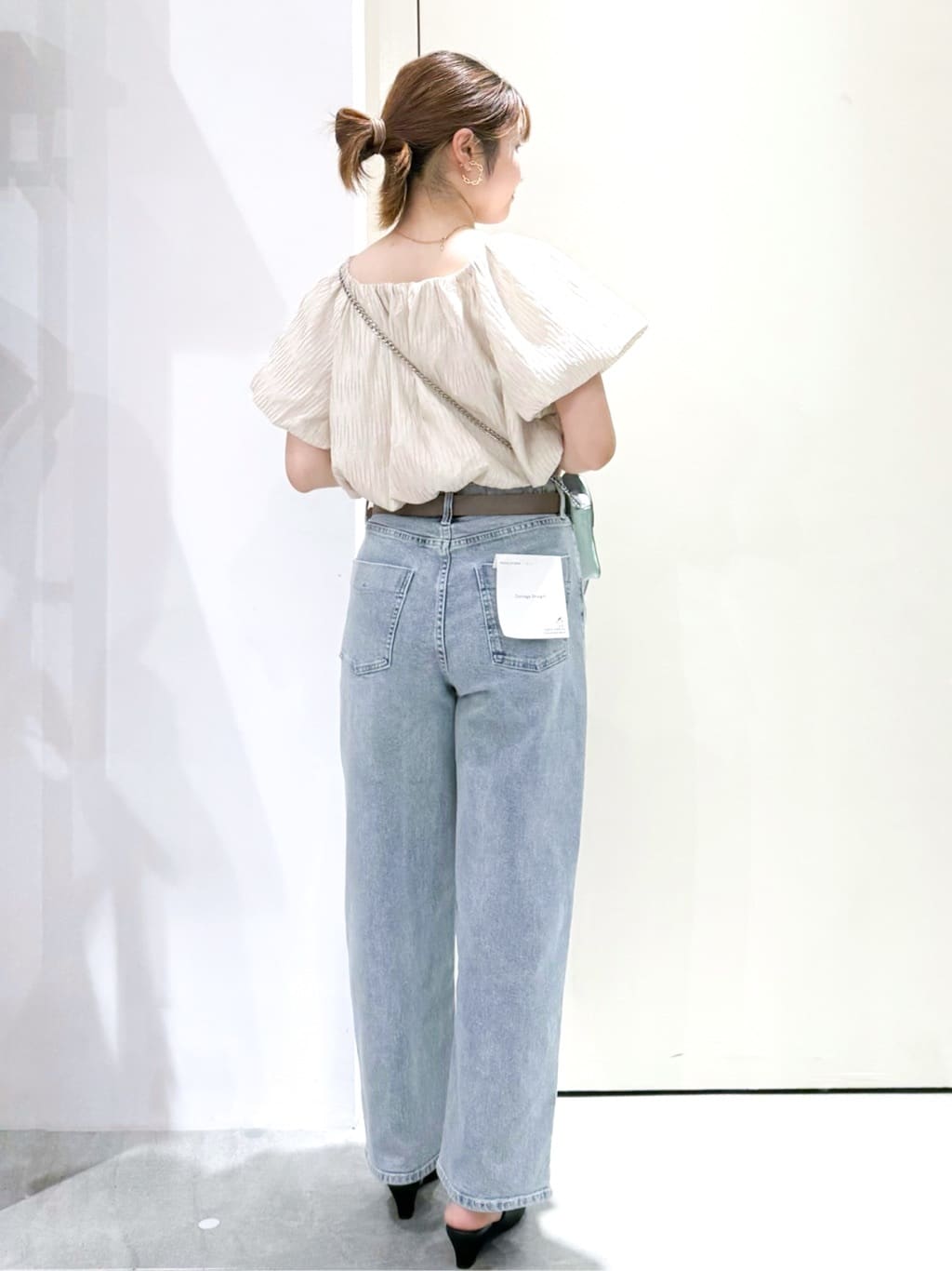 sayaさんの「OPAQUE.CLIP｜ふくれジャカードバルーンブラウス【洗濯機洗い可】」を使ったコーディネート