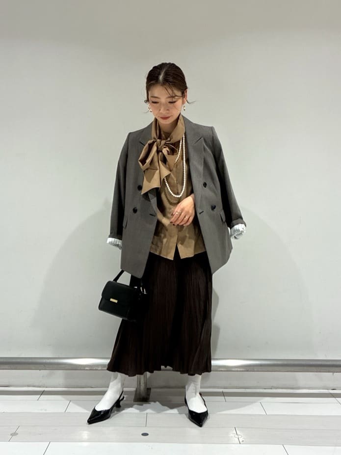 Rinさんの「UNTITLED｜【セットアップ可】ウールライク ダブルブレストジャケット」を使ったコーディネート