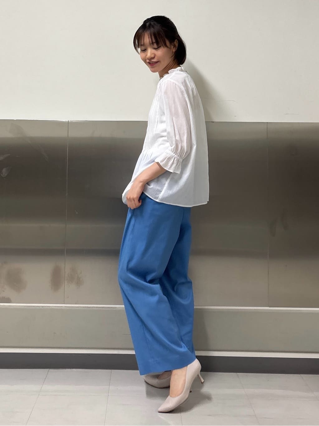 kanaeさんの「INDIVI｜【洗える/コットン】ピンタックシアーブラウス」を使ったコーディネート