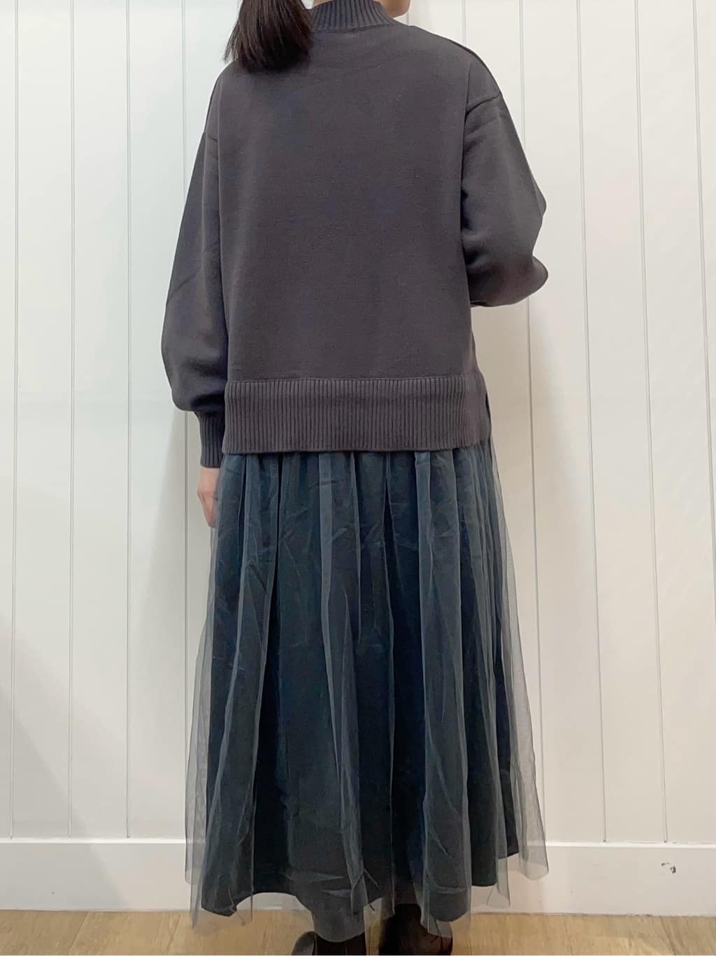 Mayaさんの「Dessin｜【洗える】ニットチュールドッキングワンピース」を使ったコーディネート