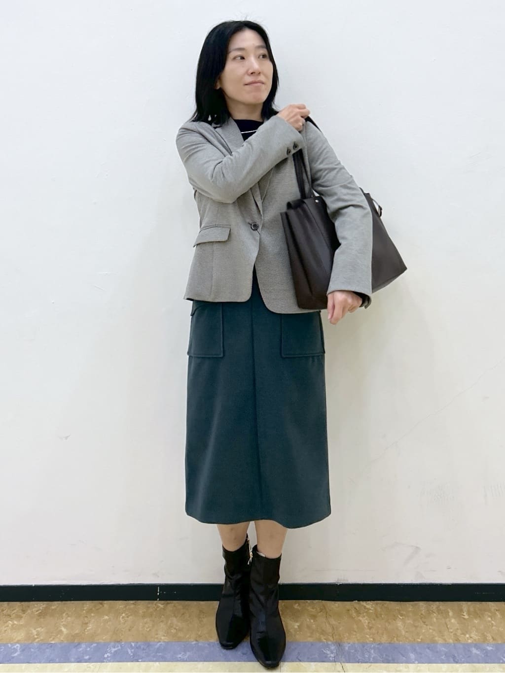 su.さんの「index｜《5色展開／XS-LLサイズ》ストレッチテーラードジャケット／セットアップ対応【イージーアイロン】」を使ったコーディネート