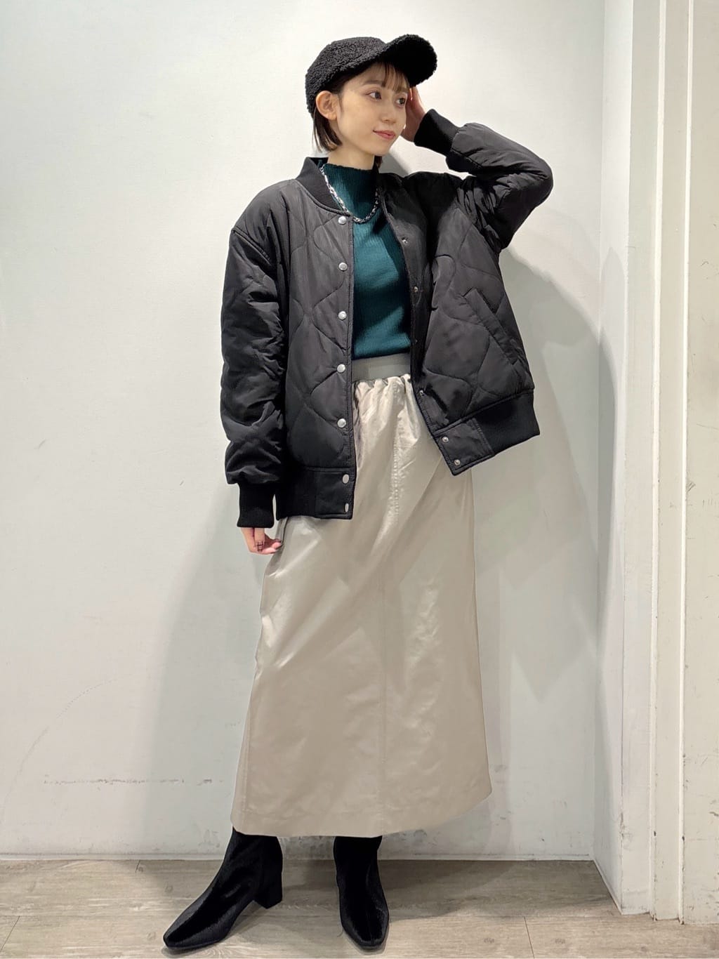 ぶまりんさんの「OPAQUE.CLIP｜ハイネックリブニット【洗濯機OK】」を使ったコーディネート