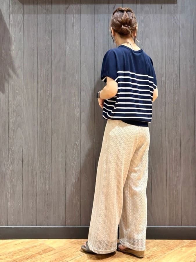 meiさんの「SHOO･LA･RUE｜【ひんやり/S-LL】さらさらな肌触りが心地よい フレンチスリーブニット」を使ったコーディネート