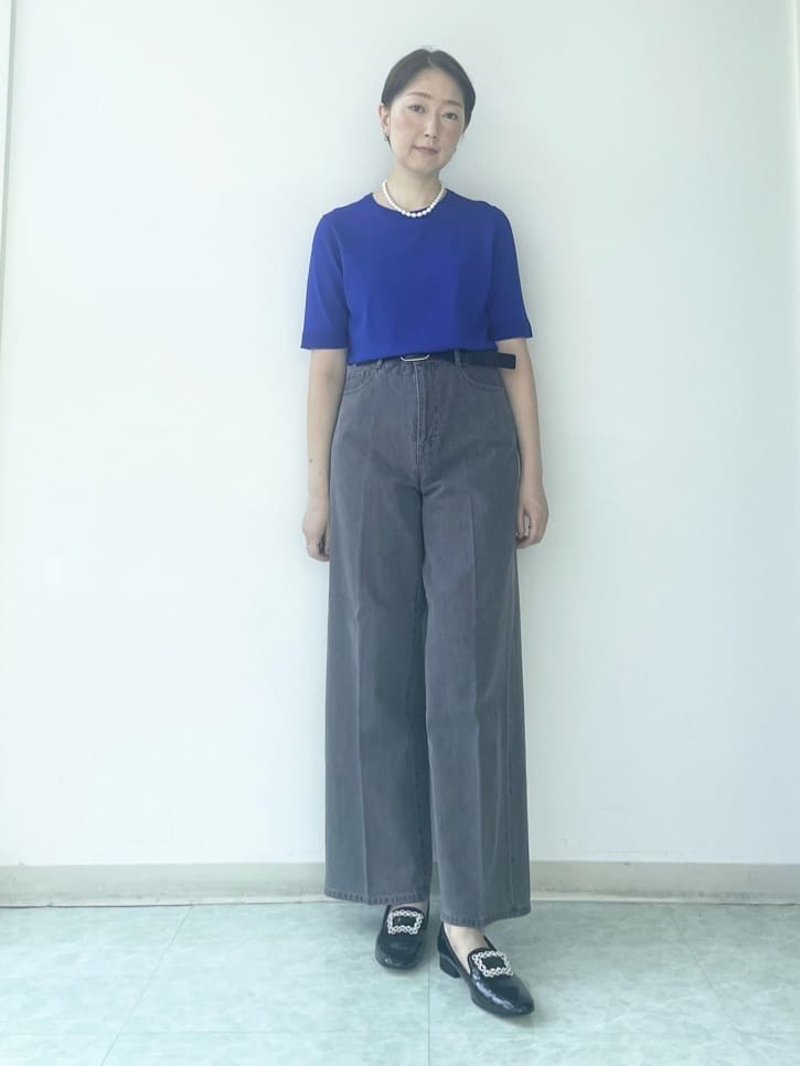 aliceさんの「UNTITLED｜【アンサンブル可/薄手/洗える】5分袖クルーニット」を使ったコーディネート