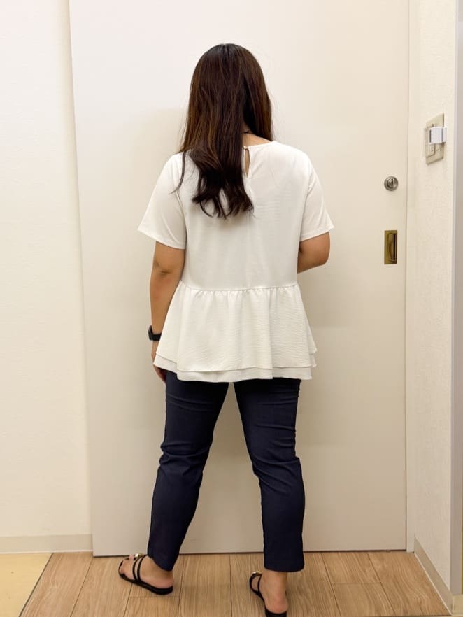 sachiさんの「grove｜【冷感】サマーハイパーストレッチテーパードパンツ」を使ったコーディネート