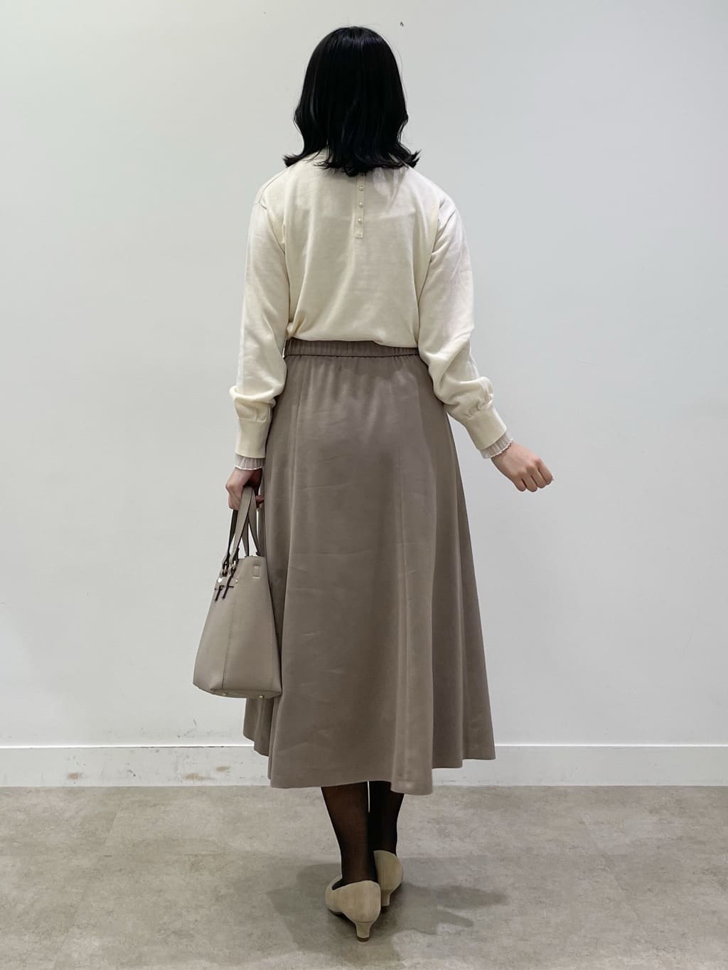 yukariさんの「Reflect｜【秋映え／重ね着風スタイルに◎】フリルプリーツスリーブニット」を使ったコーディネート