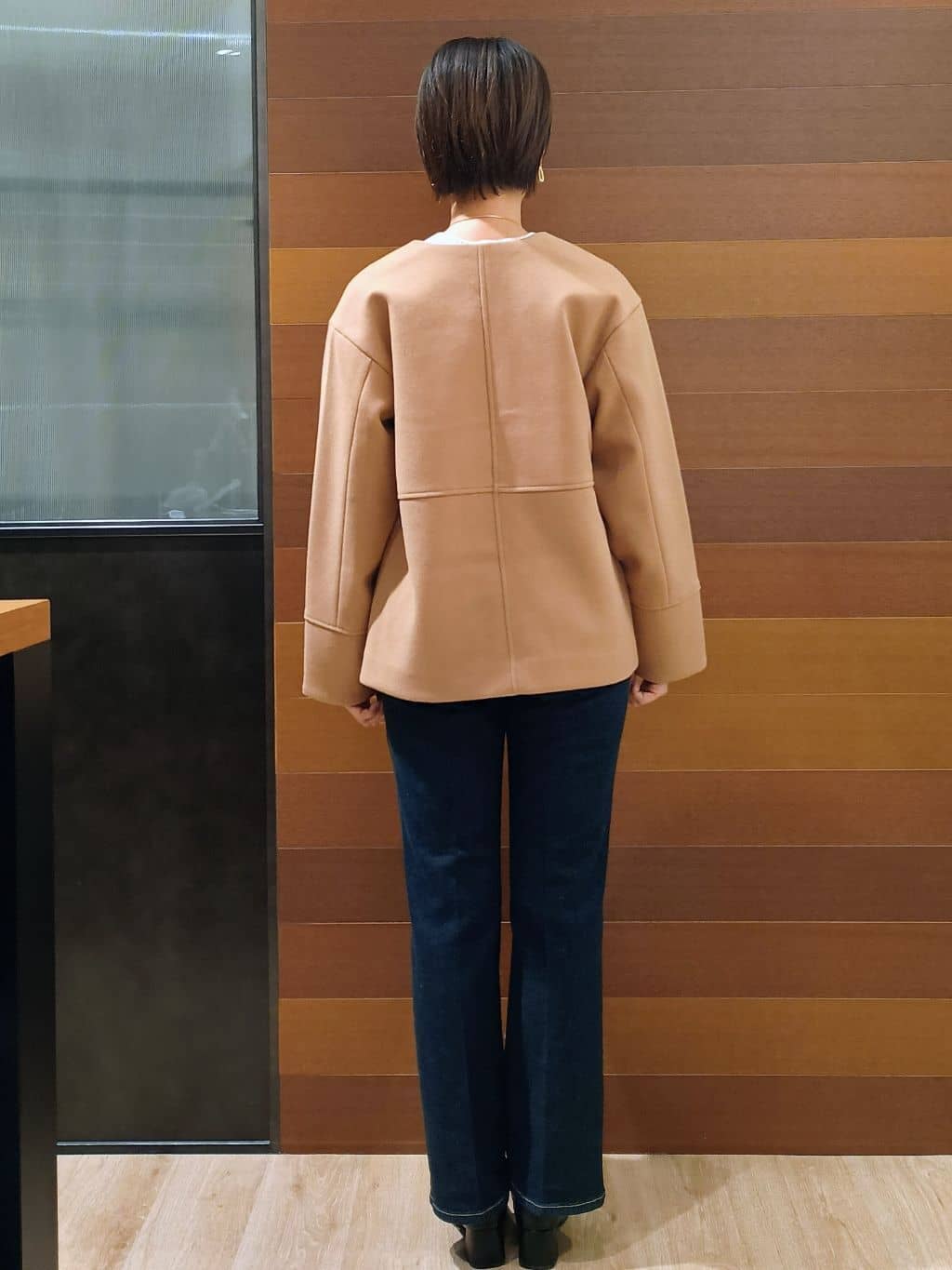 miuraさんの「OPAQUE.CLIP｜ウールライクメルトンノーカラーコート【洗濯機洗い可】」を使ったコーディネート