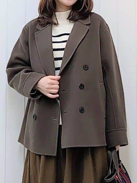 itoさんの「Dessin｜【洗える】ウール混リバーメルトンコート」を使ったコーディネート
