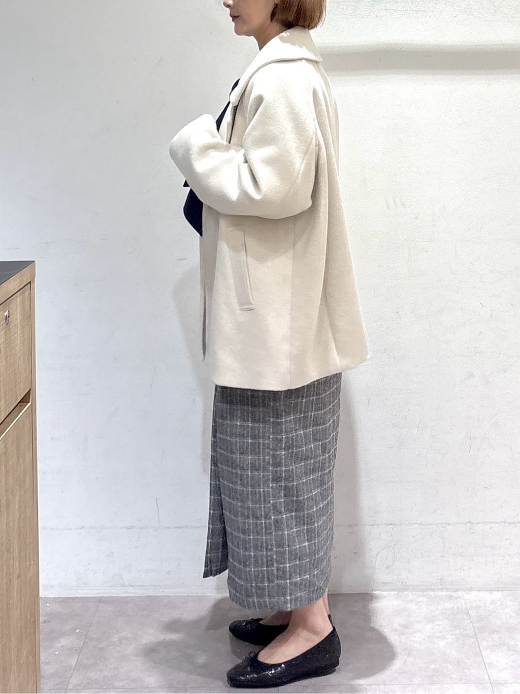たけねぇさんの「OPAQUE.CLIP｜カシミヤブレンドウールミドルピーコート」を使ったコーディネート