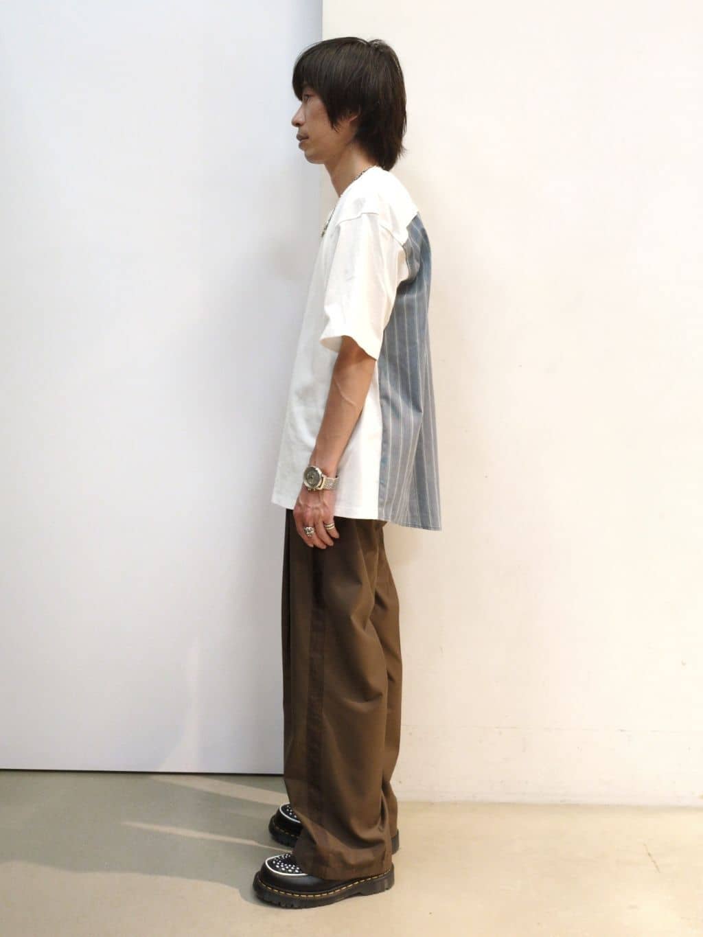 takeさんの「THE SHOP TK｜エシカルブロード切替Tシャツ 洗濯機OK」を使ったコーディネート