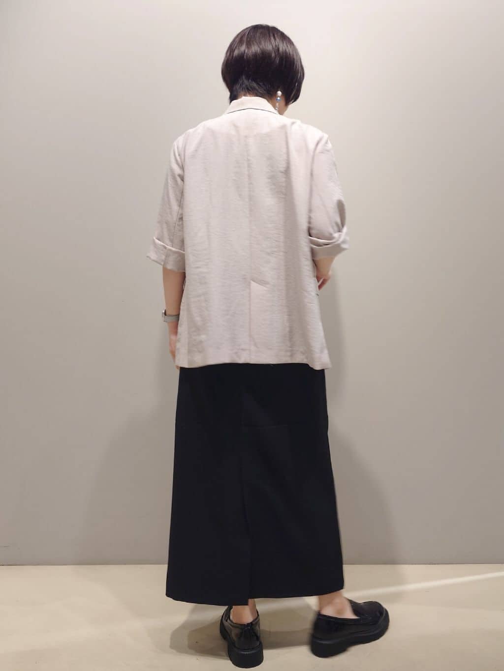 me：)さんの「OPAQUE.CLIP｜リネンライクダブルジャケット【洗える】」を使ったコーディネート