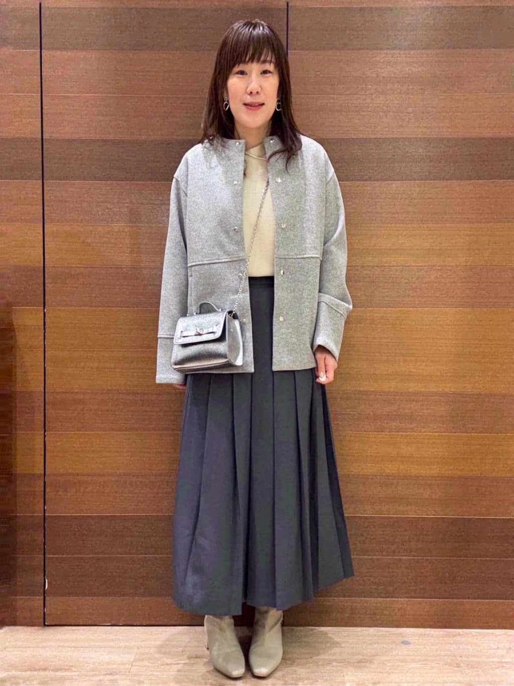 maichiさんの「OPAQUE.CLIP｜ウールライクメルトンノーカラーコート【洗濯機洗い可】」を使ったコーディネート