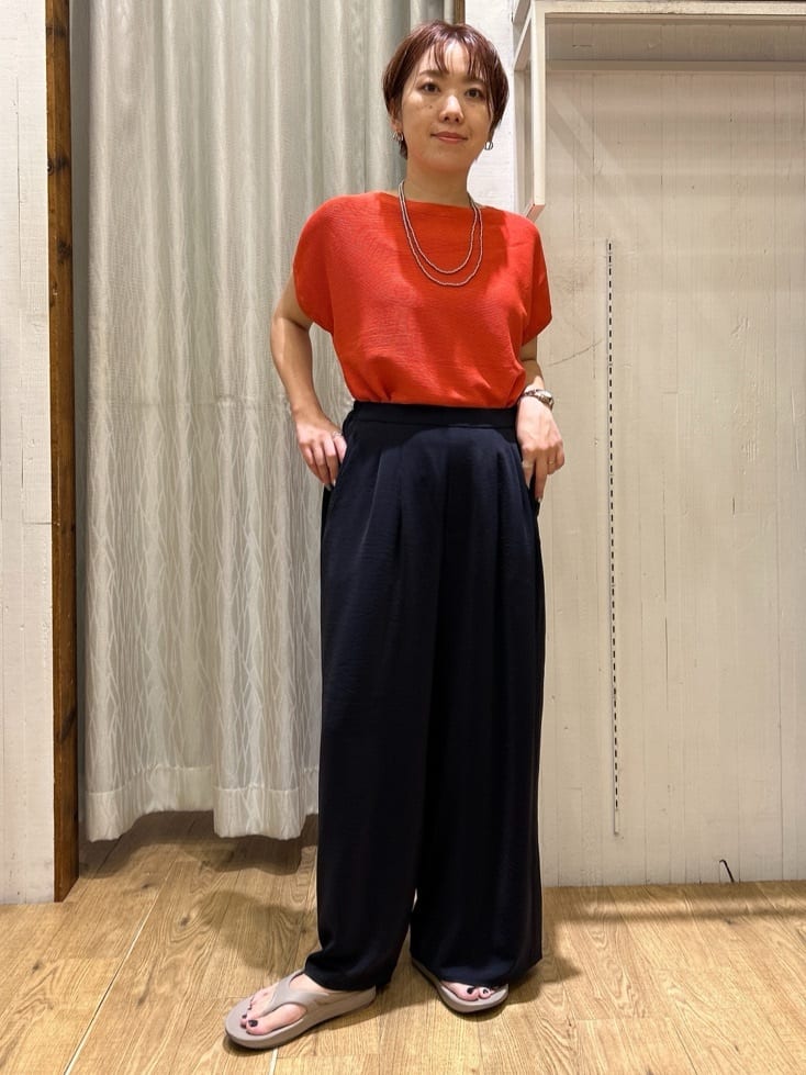 ga_riさんの「THE SHOP TK｜【6色展開】さらさらフレンチニット【毛玉になりにくい/洗濯機OK】」を使ったコーディネート