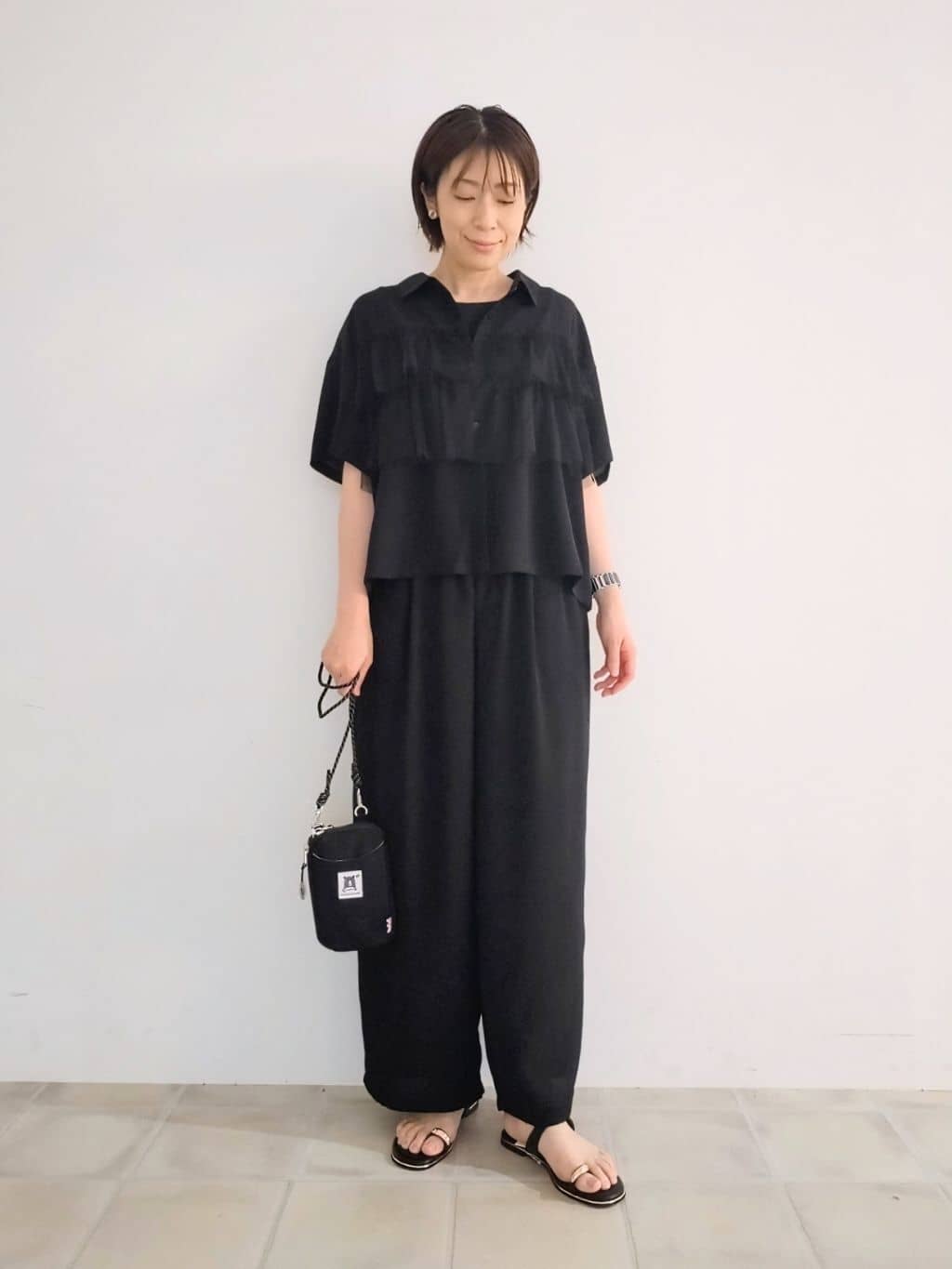 miomioさんの「SHOO･LA･RUE｜【S-LL】一枚でサマ見え チュールドッキングシャツ」を使ったコーディネート