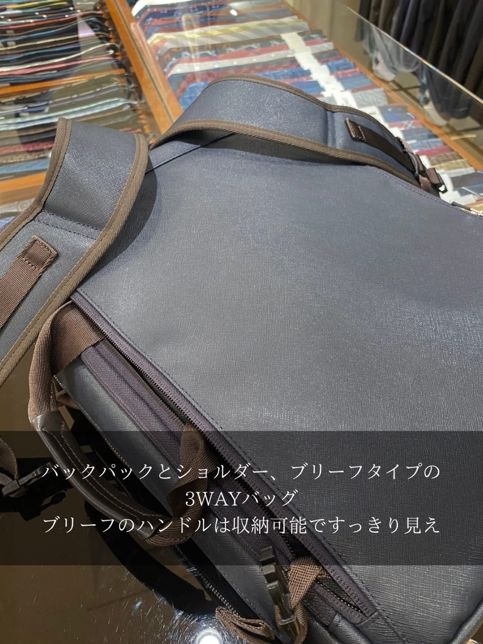 小南大和さんの「TAKEO KIKUCHI｜【3WAY/PC対応】コーデュラ(R)コーティング バッグ」を使ったコーディネート