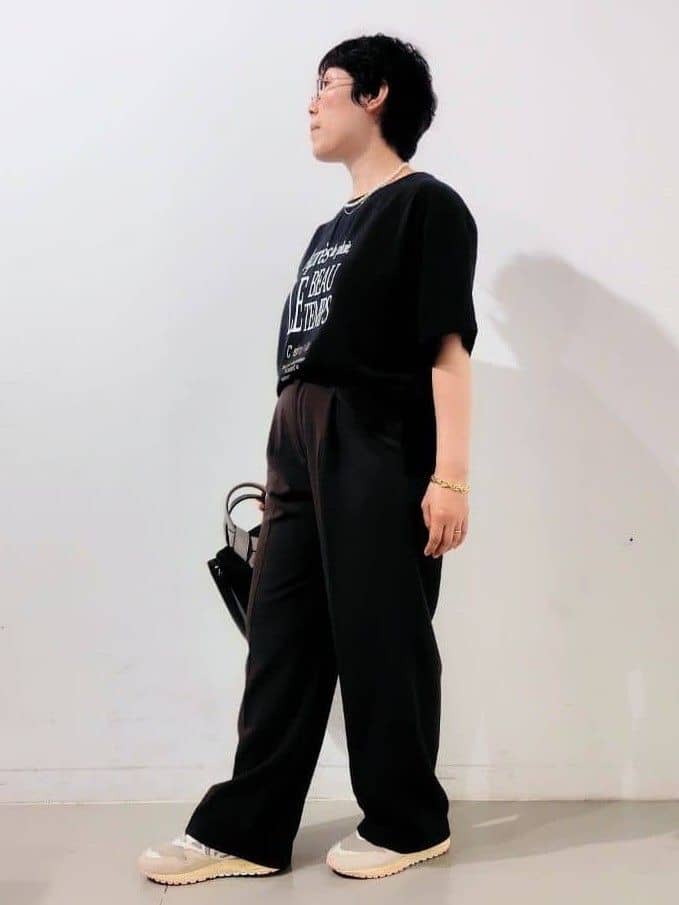 kodamaさんの「THE SHOP TK｜アソートロゴTシャツ【接触冷感/防シワ/吸水速乾/UVケア/洗濯機OK】」を使ったコーディネート
