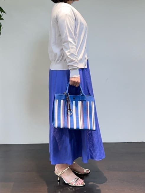 Asamiさんの「UNTITLED｜【手洗い可】マルチストライプニットバッグ」を使ったコーディネート