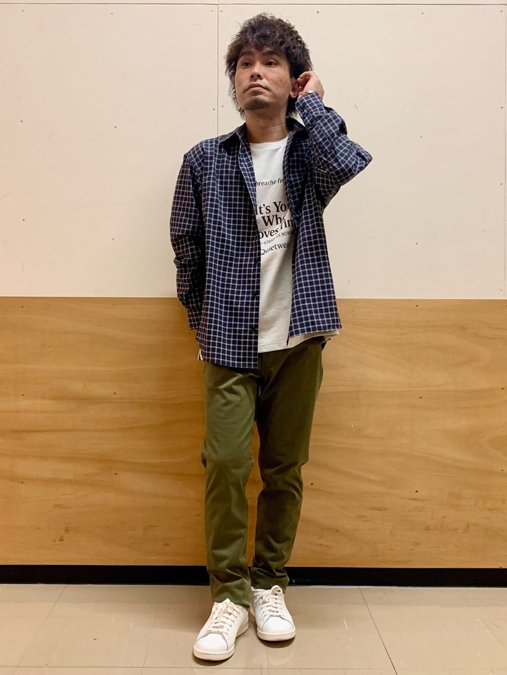 MATUさんの「THE SHOP TK｜チェック＆ストライプ アソート長袖シャツ【洗濯機OK】」を使ったコーディネート
